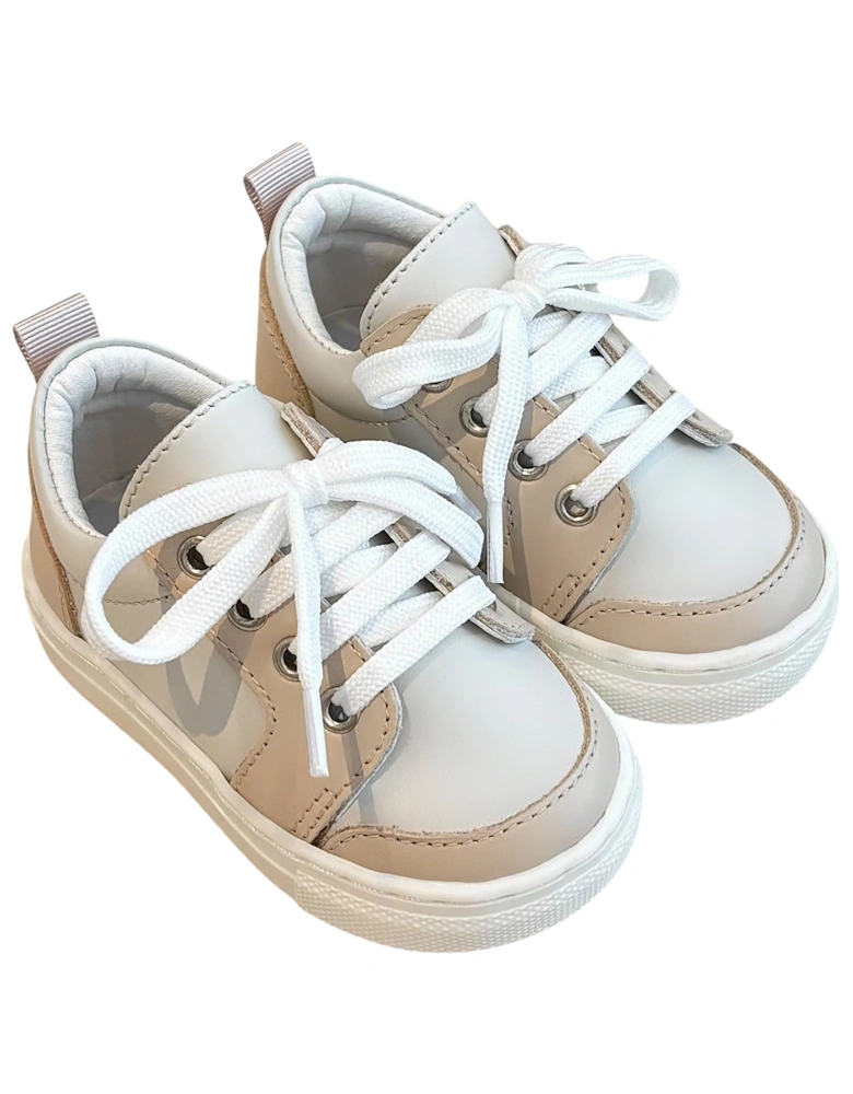 Beige X Nude Leather Nico Trainers