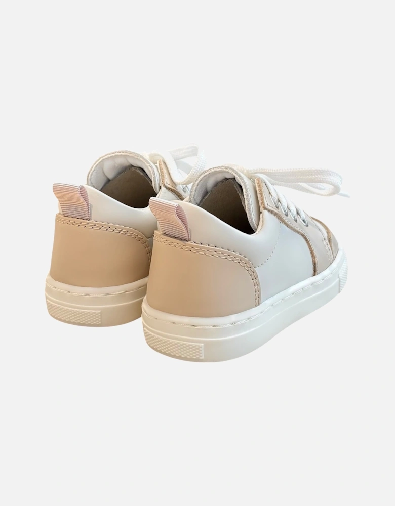 Beige X Nude Leather Nico Trainers