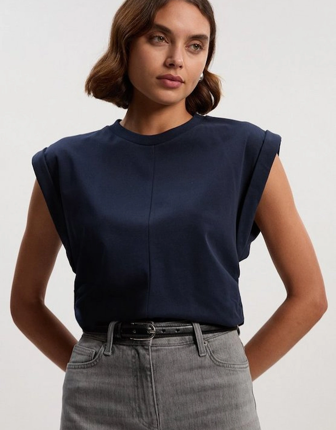 Cotton Ruched Waist Detail Tshirt