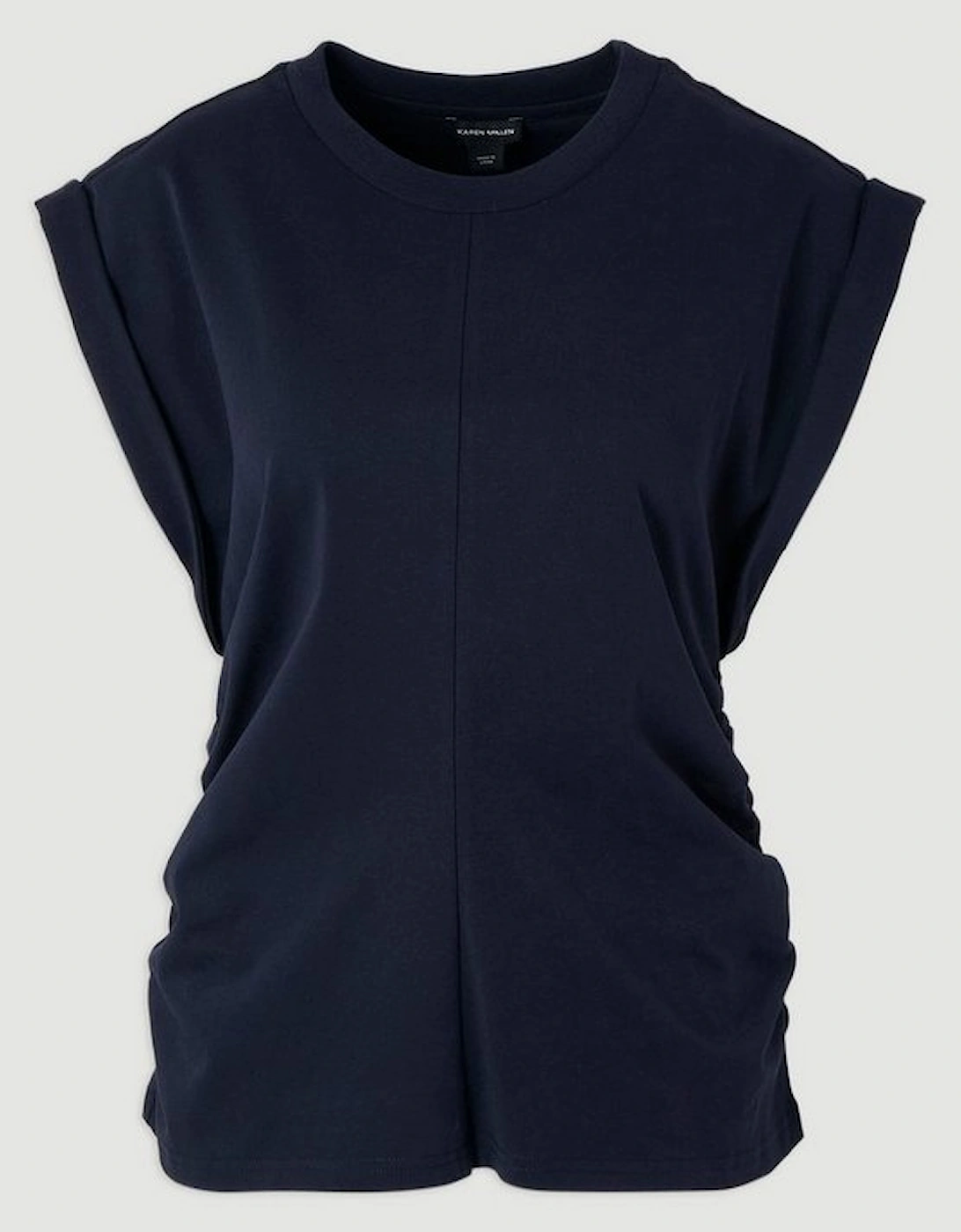 Cotton Ruched Waist Detail Tshirt