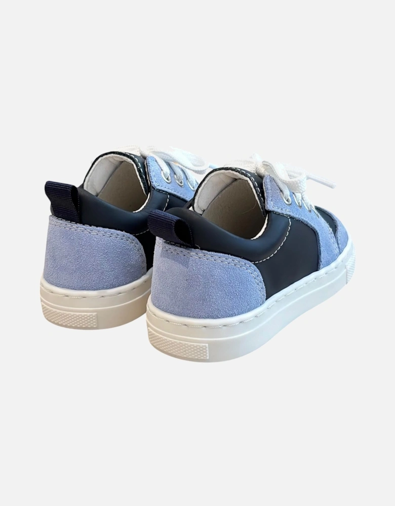Navy Leather and Blue Suede Nico Trainers