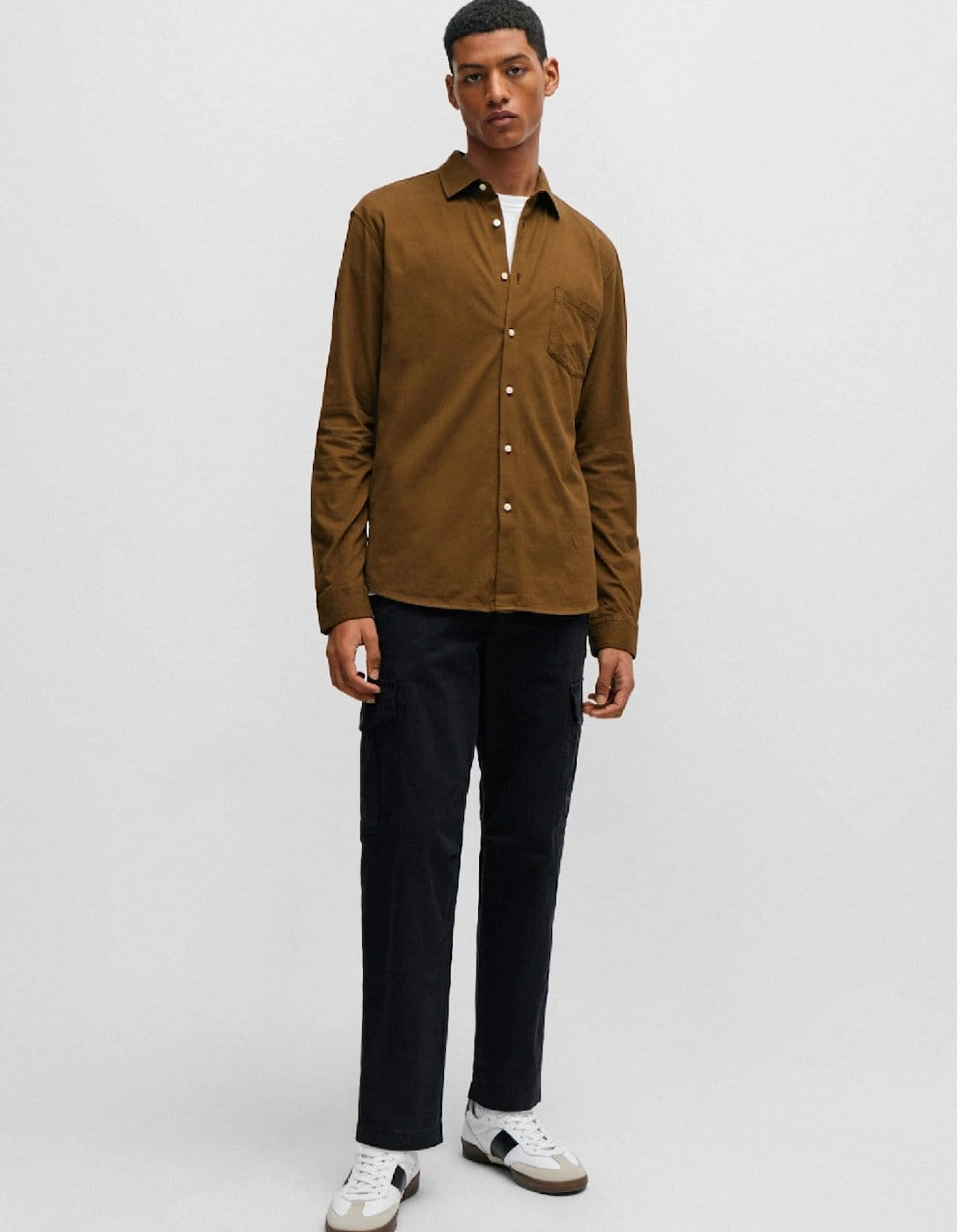 Garment-Dyed Slim-Fit Shirt