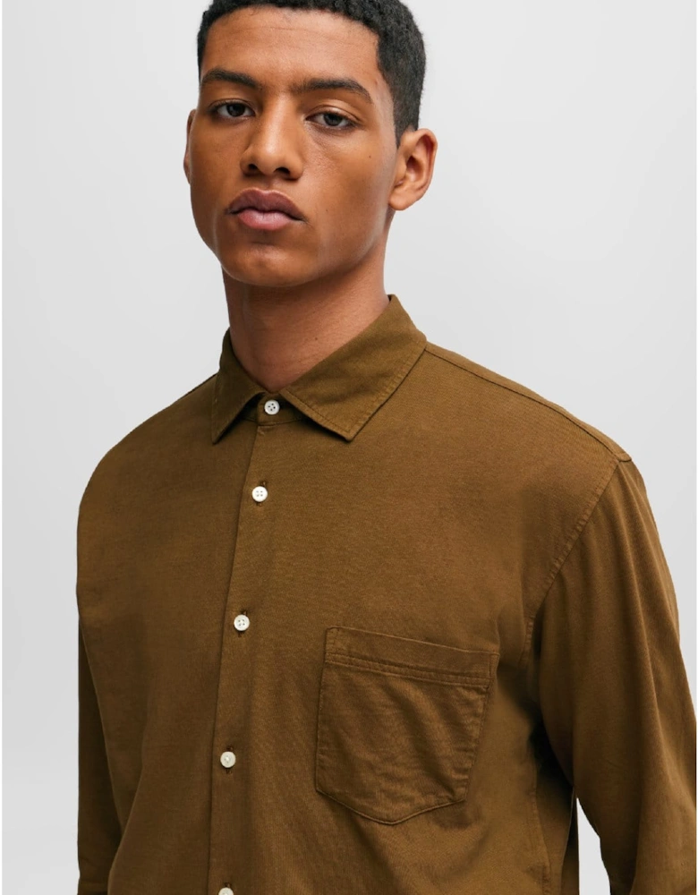 Garment-Dyed Slim-Fit Shirt