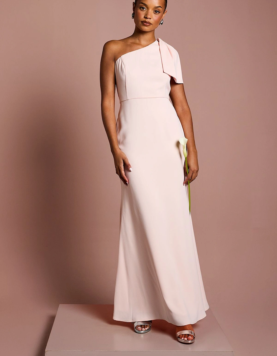 Honoured Petite Bow One Shoulder Maxi Bridesmaid Dress, 2 of 1