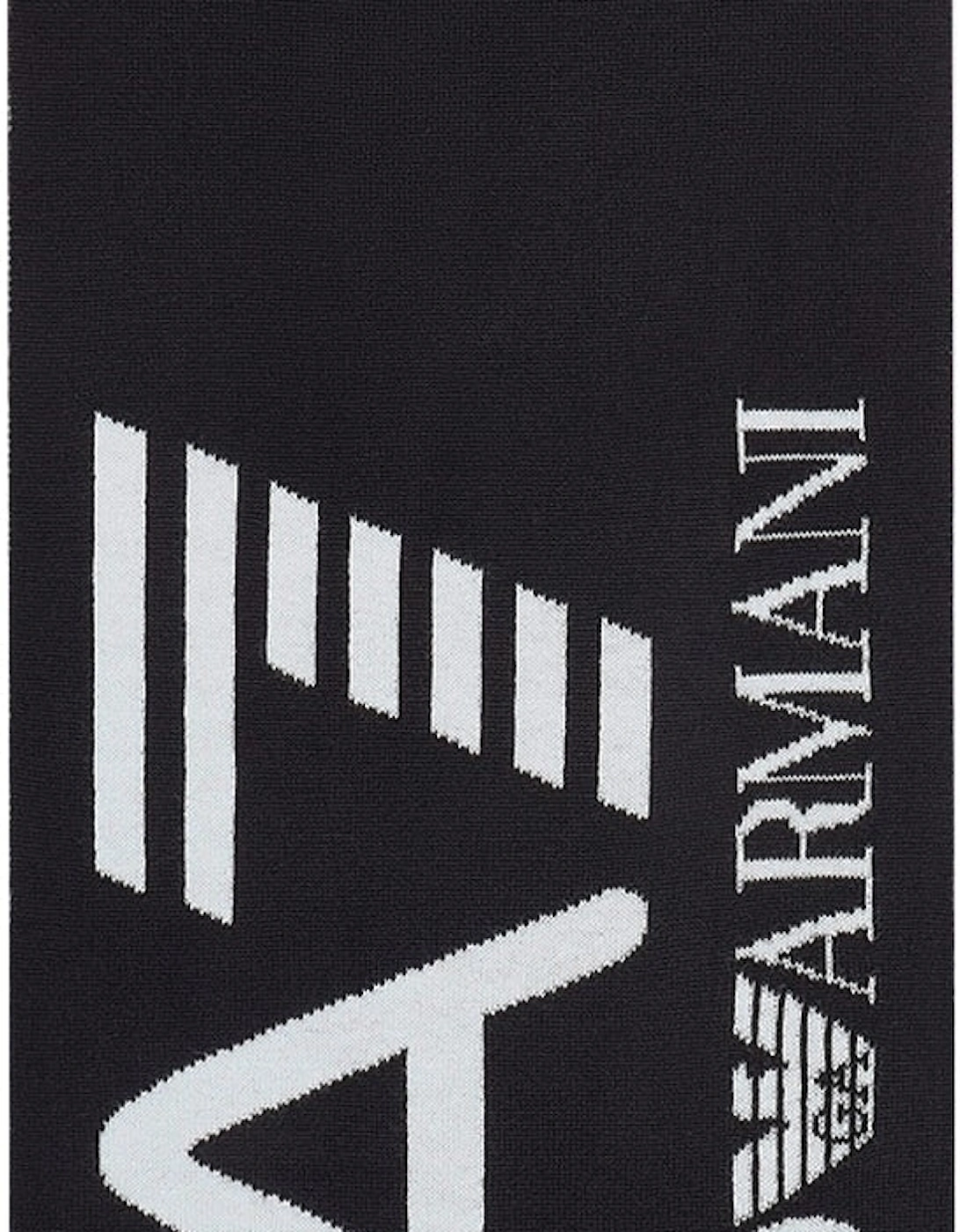 Emporio Armani Visibility Oversized Logo Scarf Black/White, 4 of 3