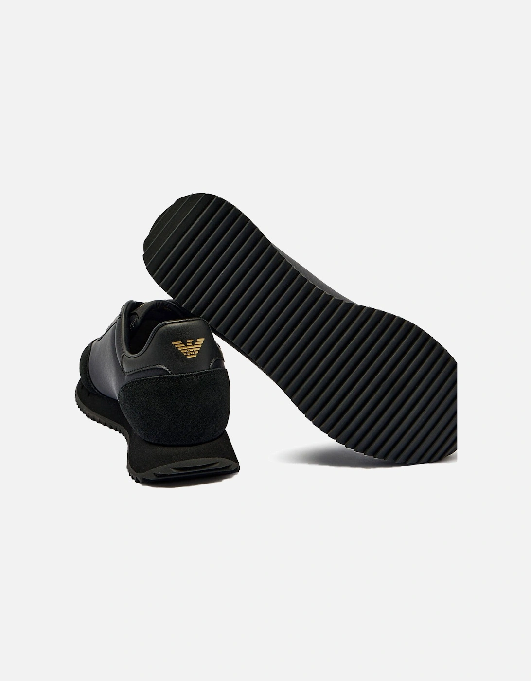 Emporio Armani Runner Trainers Triple Black/Gold