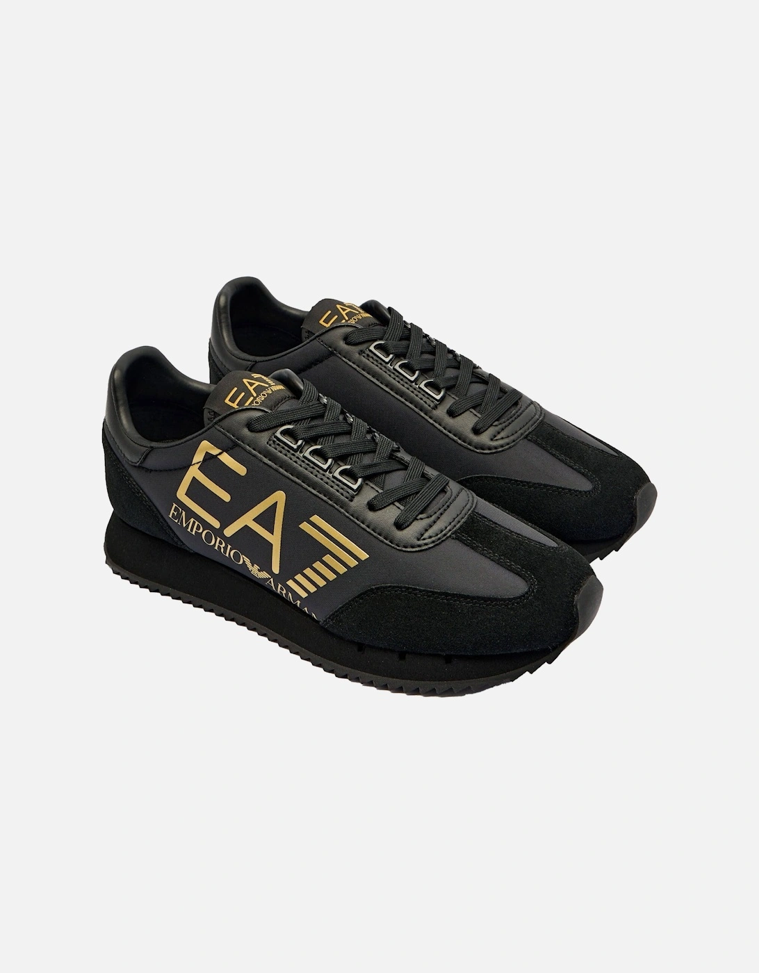 Emporio Armani Runner Trainers Triple Black/Gold