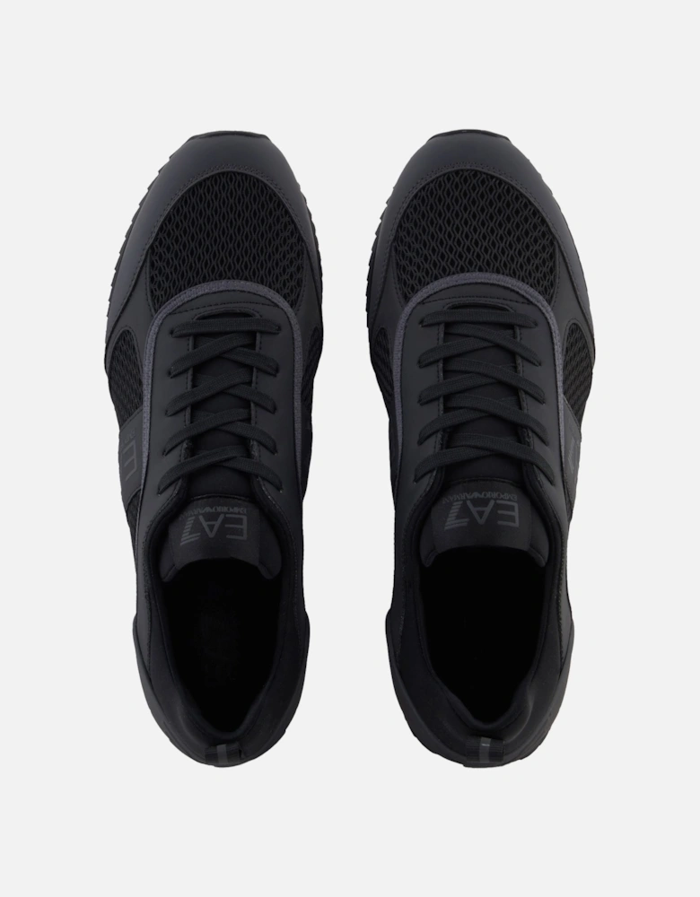 Emporio Armani Mesh Runner Trainers Black/Asphalt