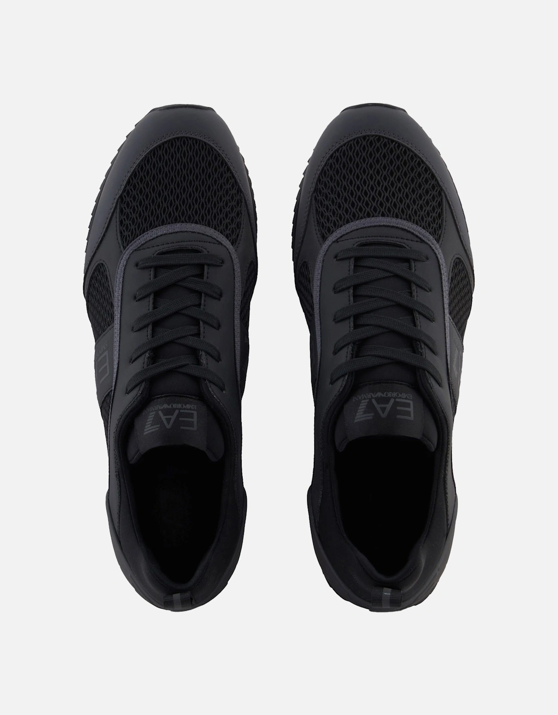 Emporio Armani Mesh Runner Trainers Black/Asphalt