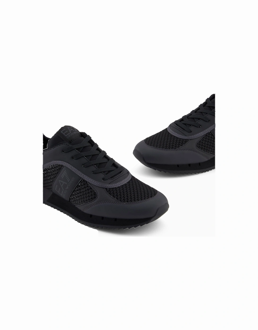 Emporio Armani Mesh Runner Trainers Black/Asphalt