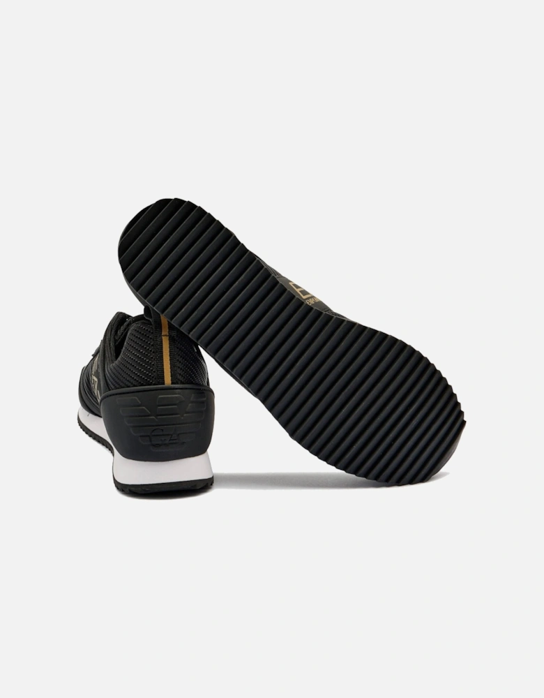 Emporio Armani Mesh Runner Trainers Black/Gold/White