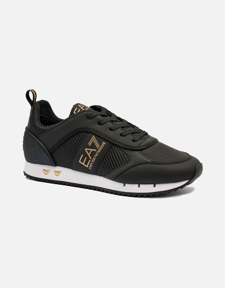 Emporio Armani Mesh Runner Trainers Black/Gold/White
