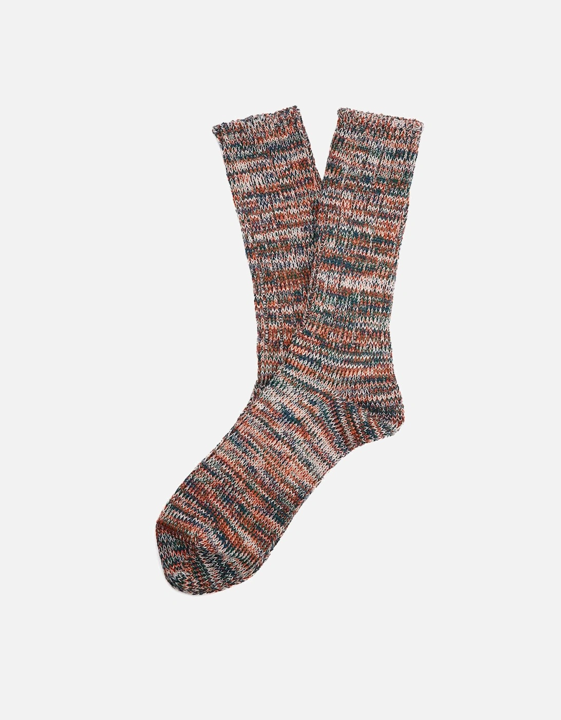 5 Colour Mix Crew Cotton Men's Orange Calf High Socks