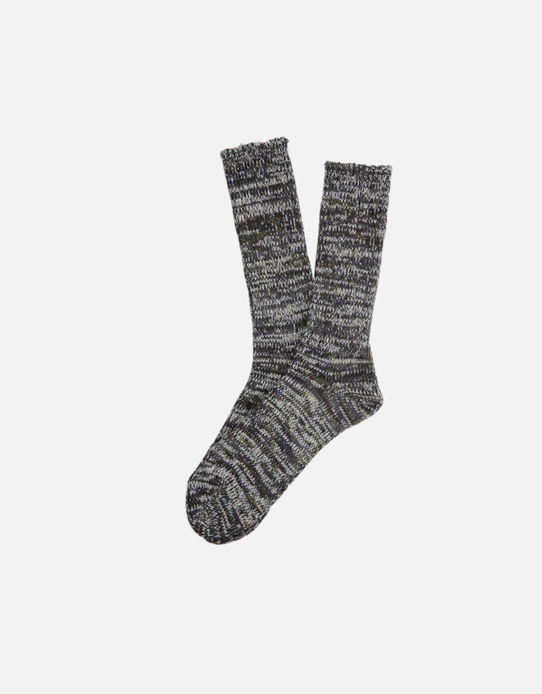 5 Colour Mix Crew Cotton Men's Moss Calf High Socks