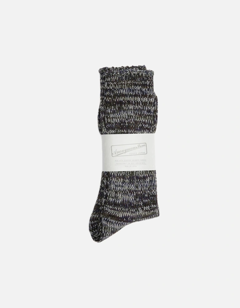 5 Colour Mix Crew Cotton Men's Moss Calf High Socks