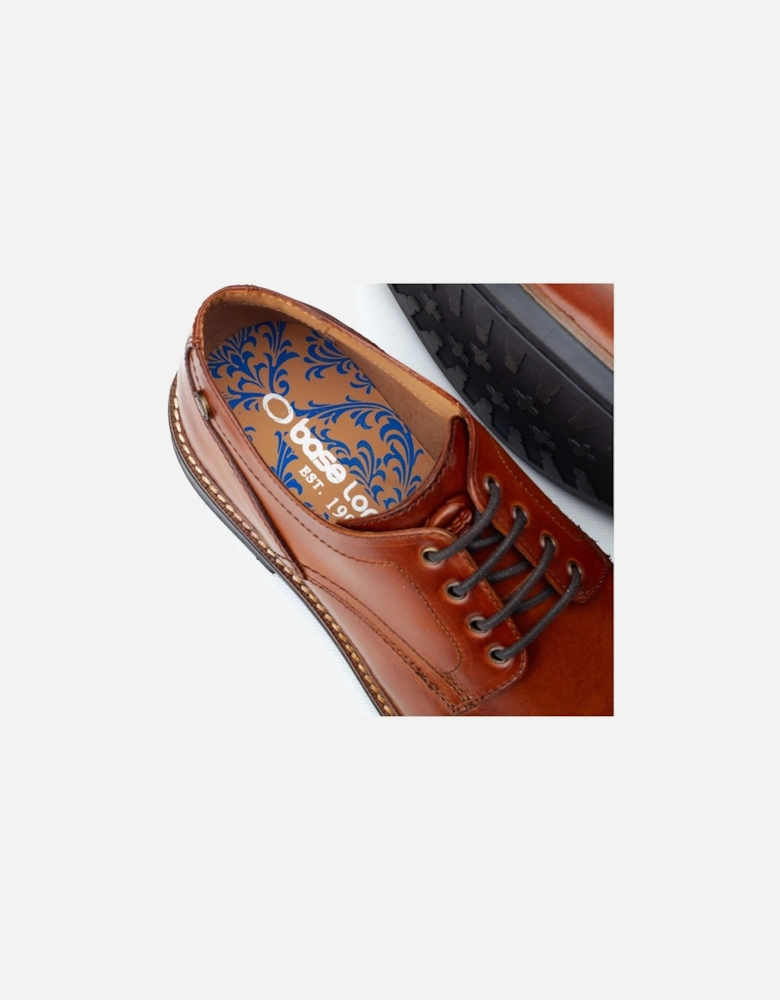 London Durham Leather Men's Burnt Tan Lace-Up Shoes