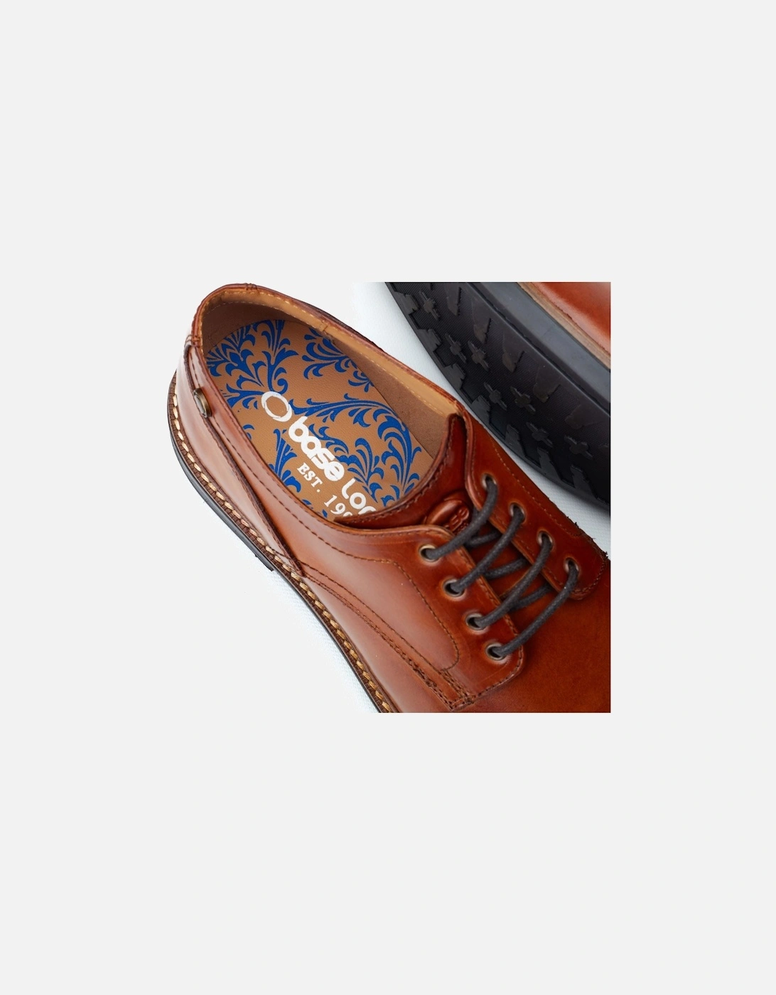 London Durham Leather Men's Burnt Tan Lace-Up Shoes