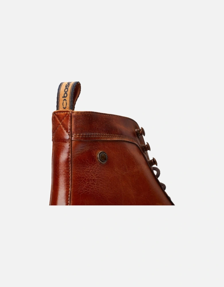 London Plymouth Leather Men's Burnt Tan Ankle Boots