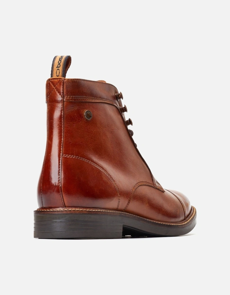 London Plymouth Leather Men's Burnt Tan Ankle Boots