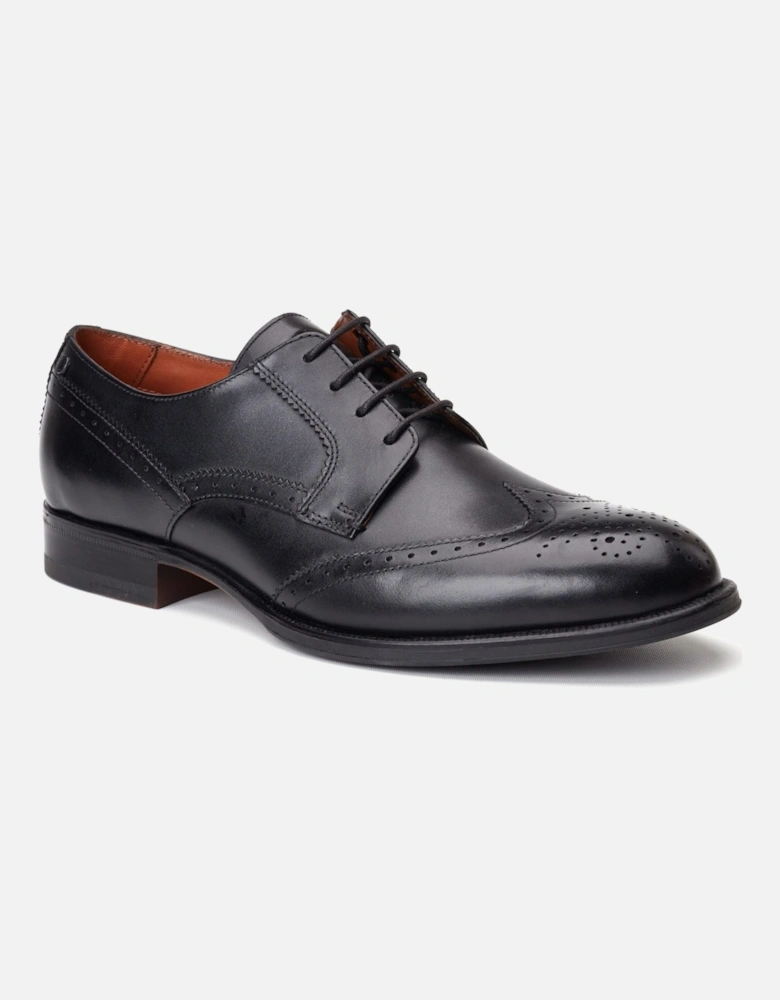 London Bell Leather Men's Black Brogues Shoes