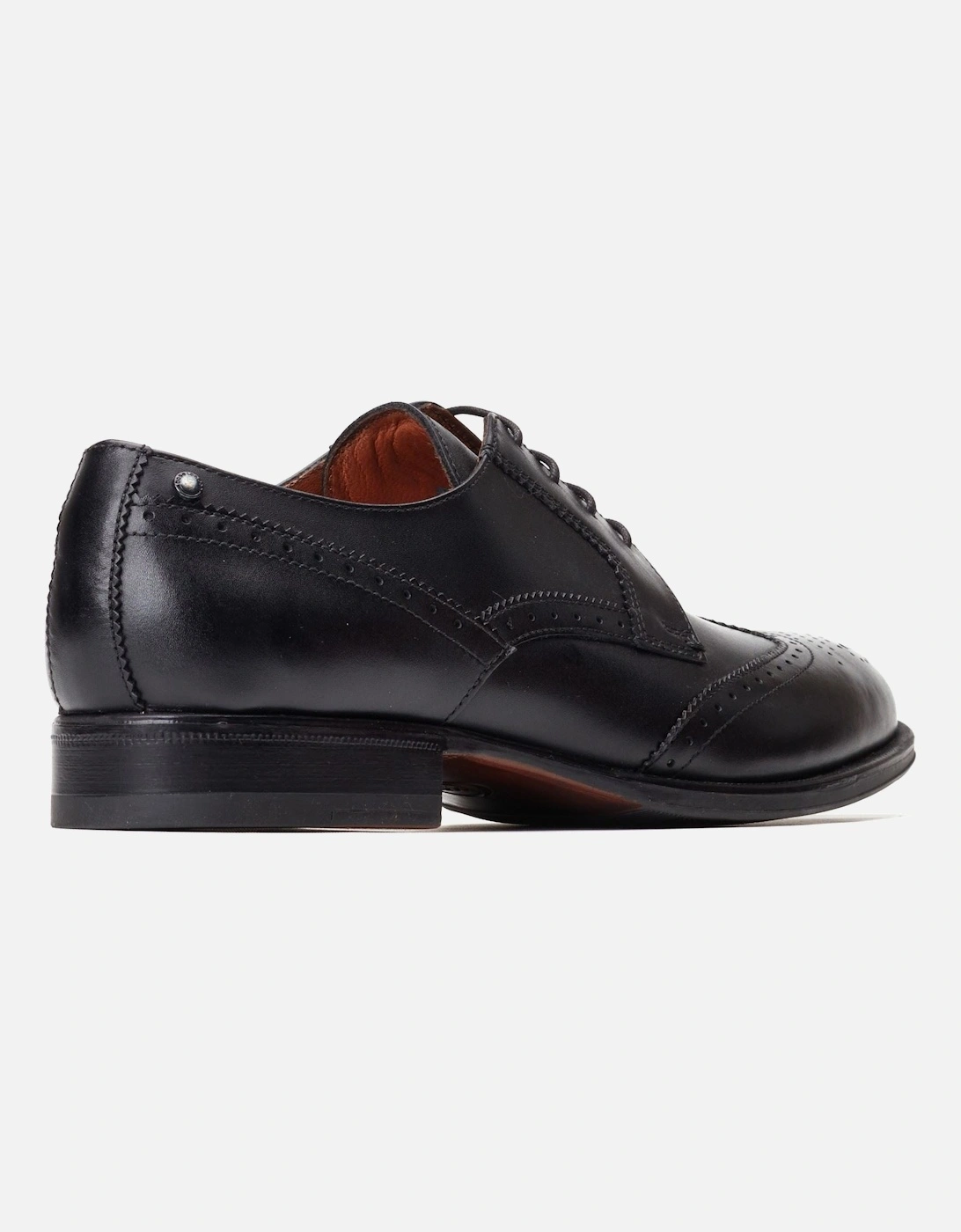 London Bell Leather Men's Black Brogues Shoes
