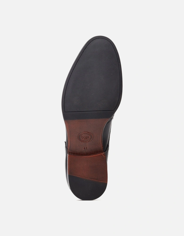 London Bell Leather Men's Black Brogues Shoes