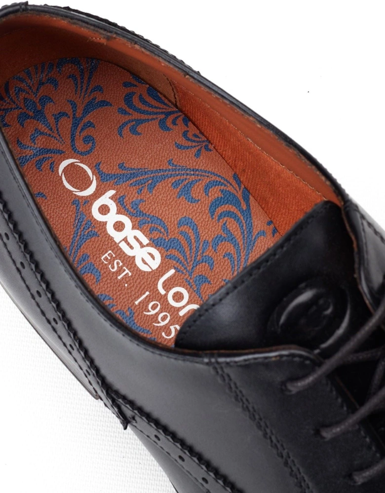 London Bell Leather Men's Black Brogues Shoes