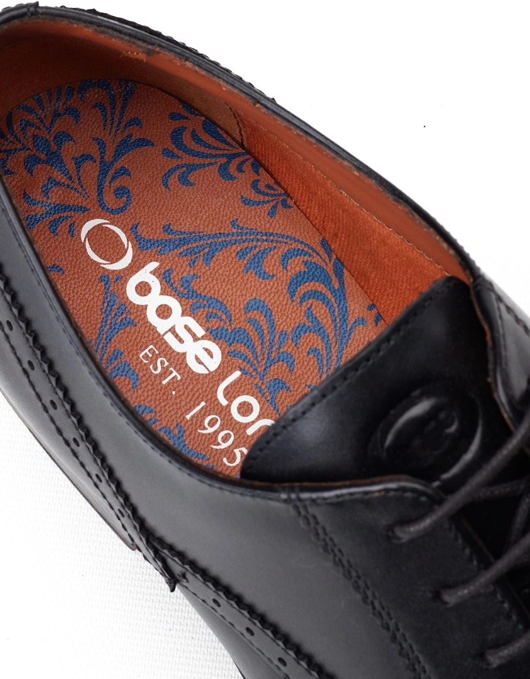 London Bell Leather Men's Black Brogues Shoes