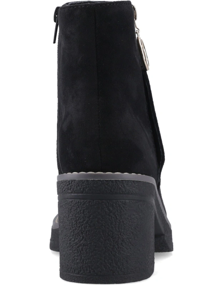 BABETTE Polyurethane Women's Black/Gold Heeled Ankle Boots