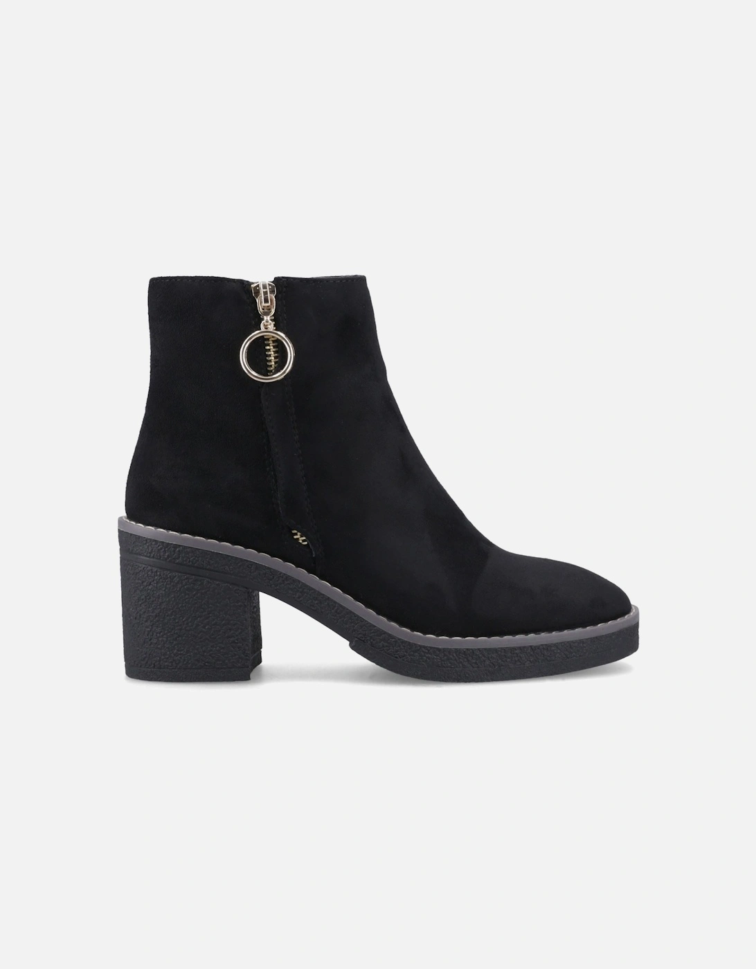 BABETTE Polyurethane Women's Black/Gold Heeled Ankle Boots
