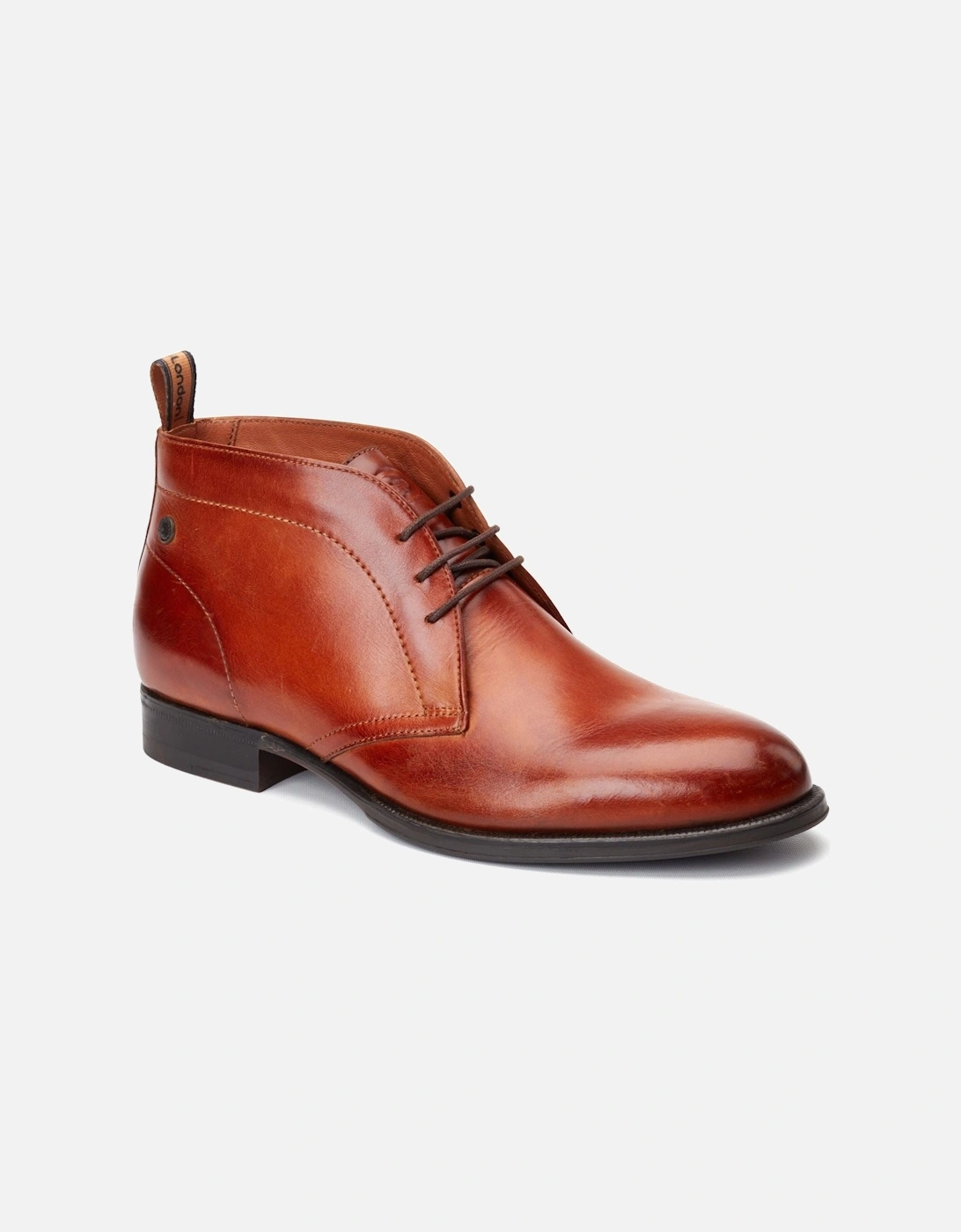London Wallis Leather Men's Burnt Tan Ankle Boots, 7 of 6