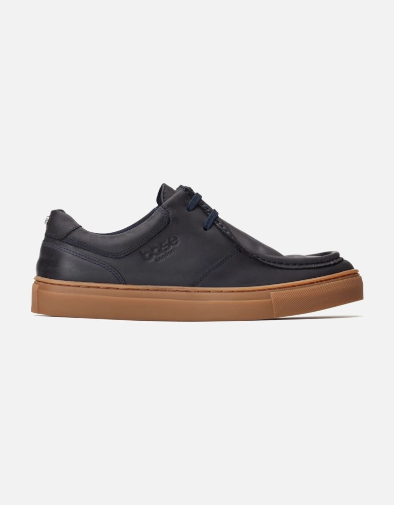 London Dalston Leather Men's Navy Moccasins Shoes