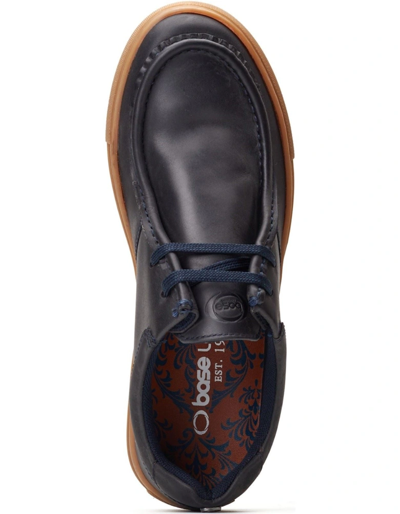 London Dalston Leather Men's Navy Moccasins Shoes