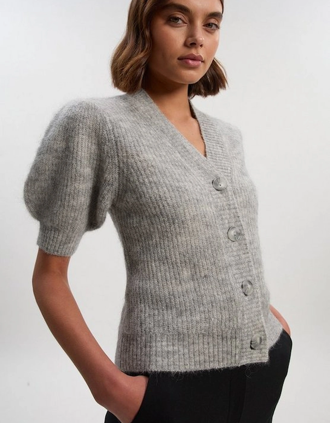 Light Weight Alpaca Blend Short Sleeve Knitted Cardi, 2 of 1