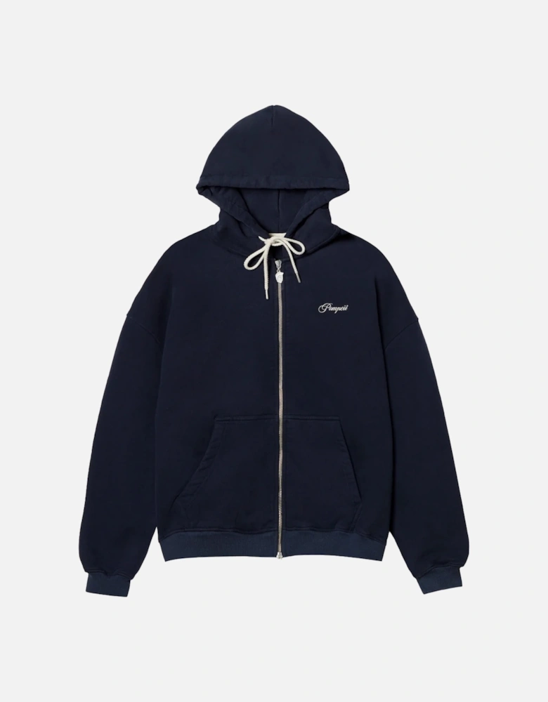 Navy Zipped Hoodie