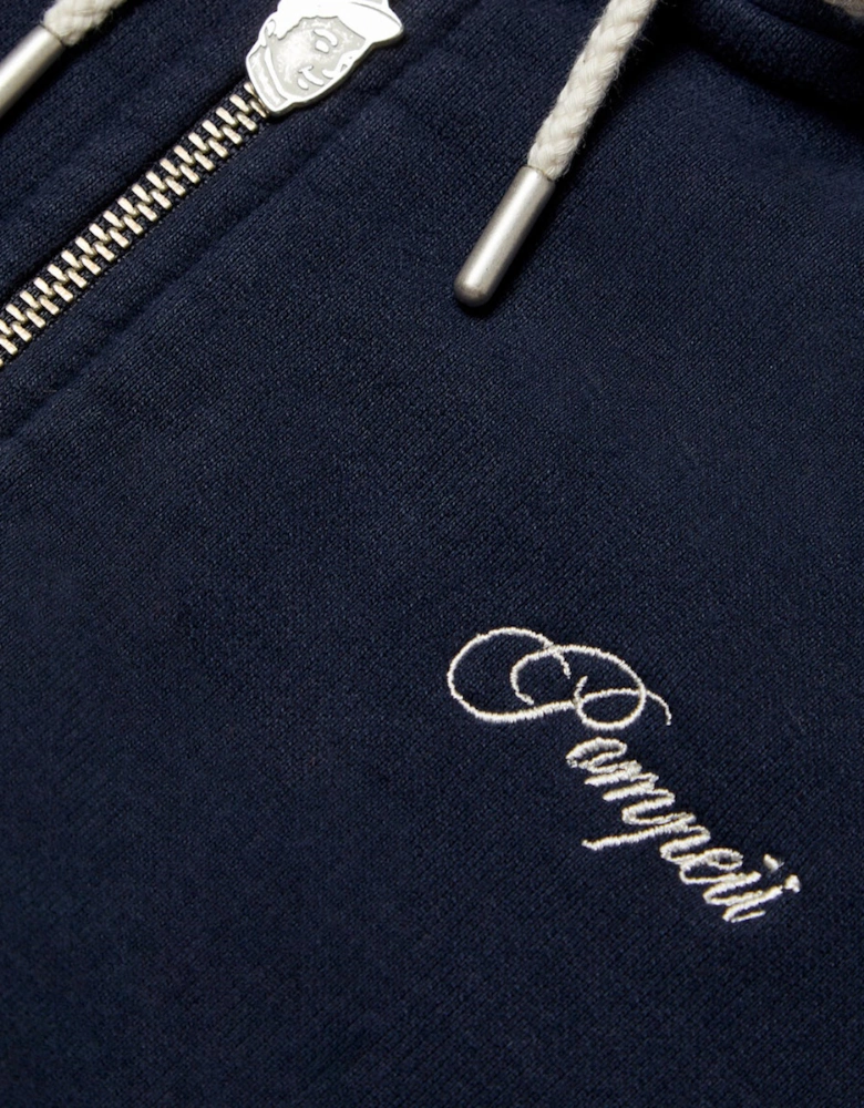 Navy Zipped Hoodie
