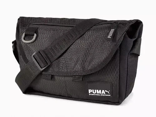 Street Messenger Bag Black Zip Closure