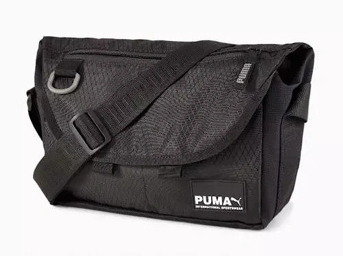 Puma Street Messenger Bag Black Zip Closure