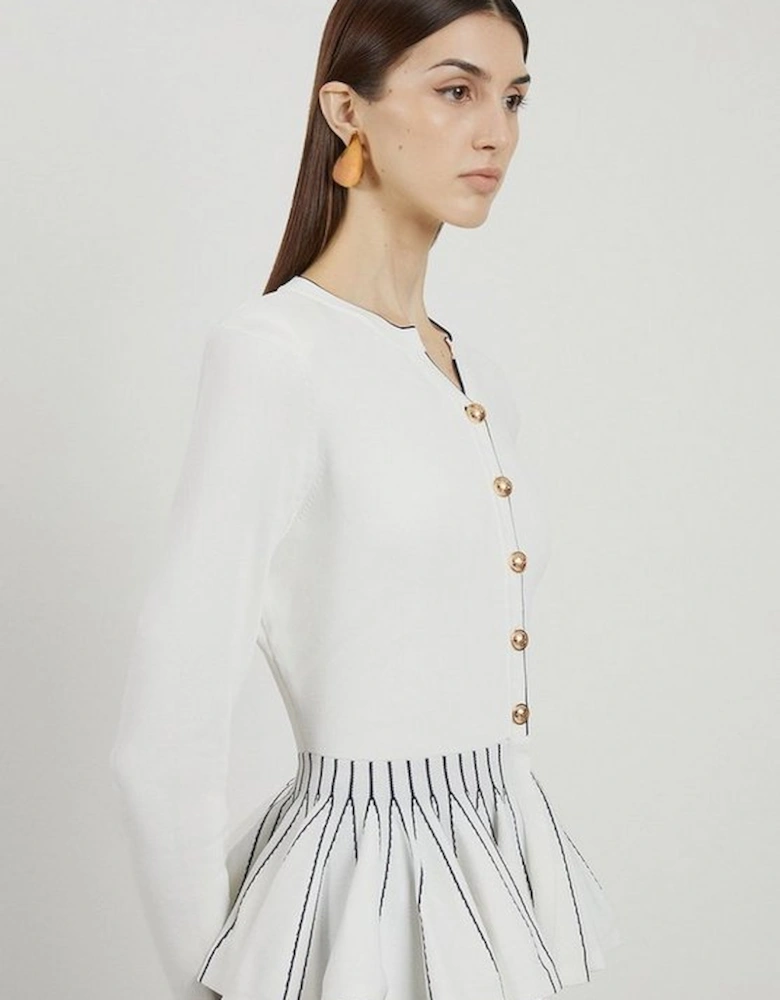 Viscose Blend Knit Peplum Jacket