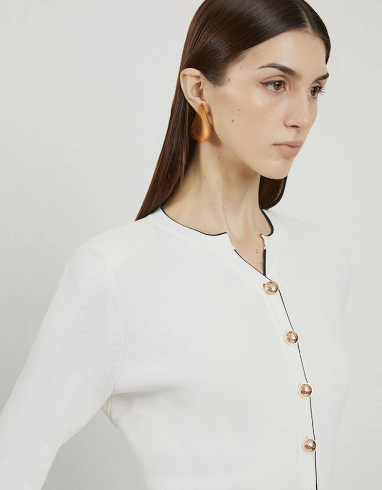 Viscose Blend Knit Peplum Jacket