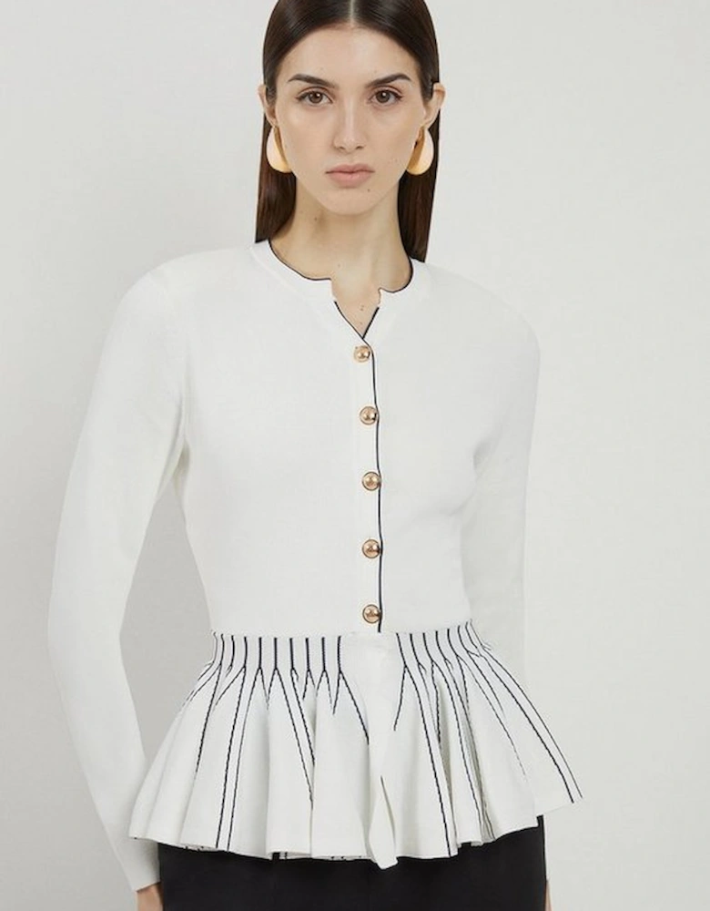 Viscose Blend Knit Peplum Jacket