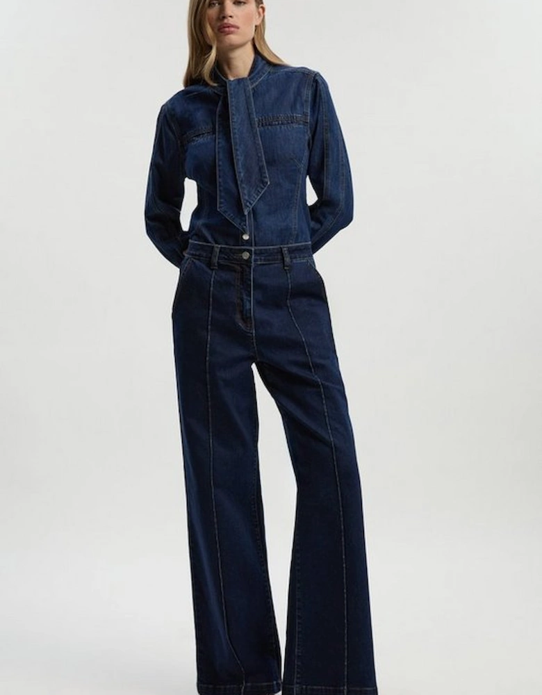 Denim Seam Front Straight Leg Jean