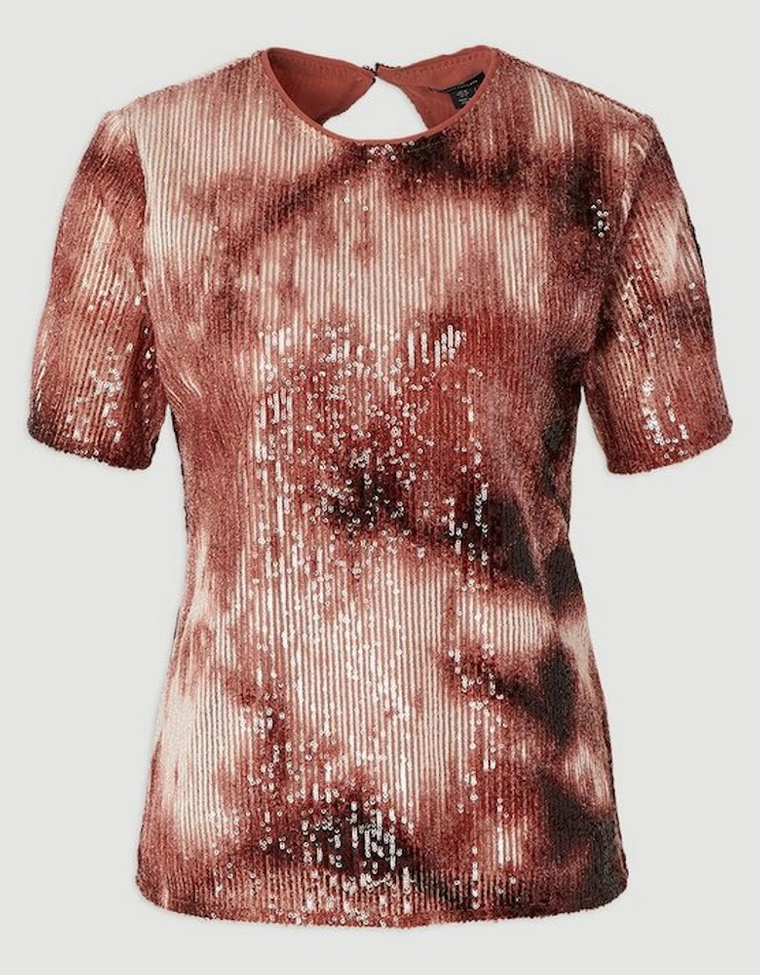 Plus Size Ombre Sequin Woven Strong Shoulder Top