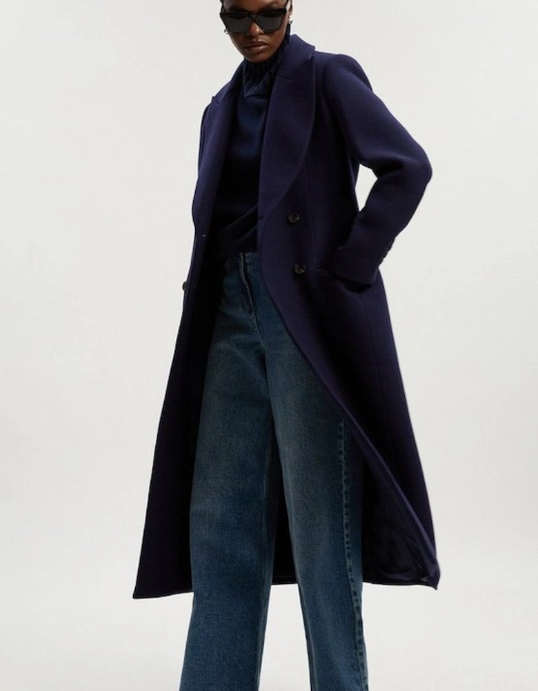 Petite Wool Double Breasted Tailored Midi Coat