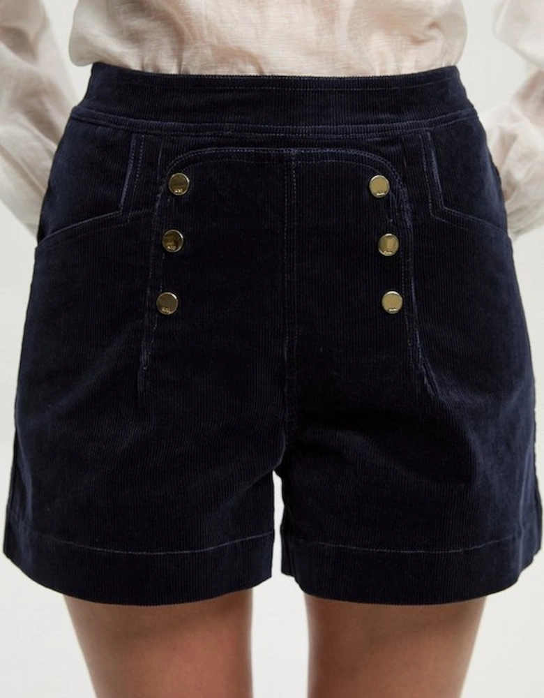 Stretch Cord Button Detail Short