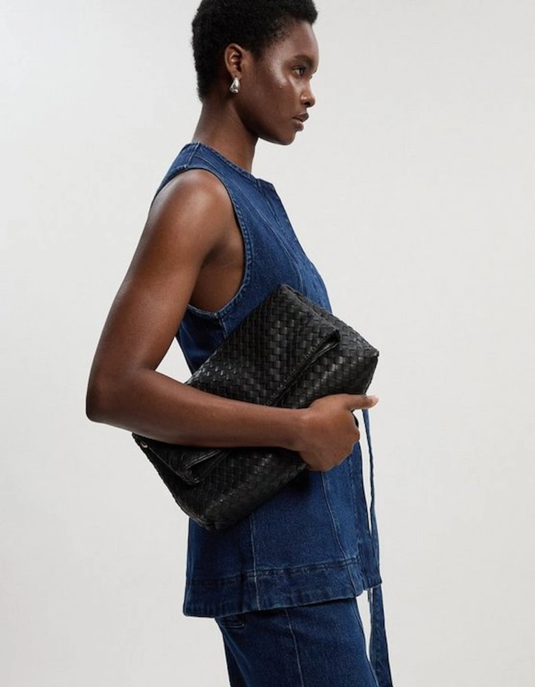 Denim Sleeveless Belted Jacket