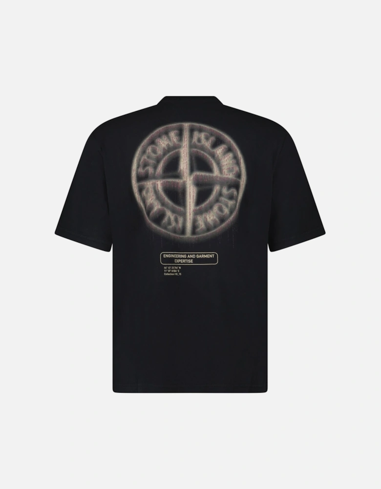 Bleeding Numbers Compass Print T-Shirt Black
