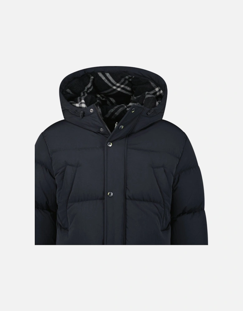 Technical Nylon Puffer Coat in Black