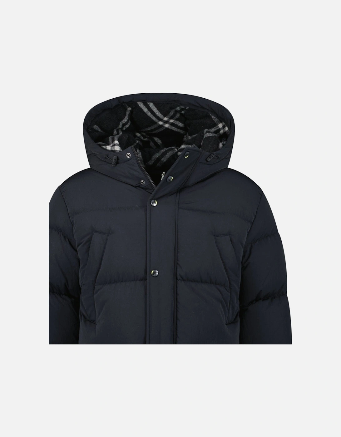 Technical Nylon Puffer Coat in Black