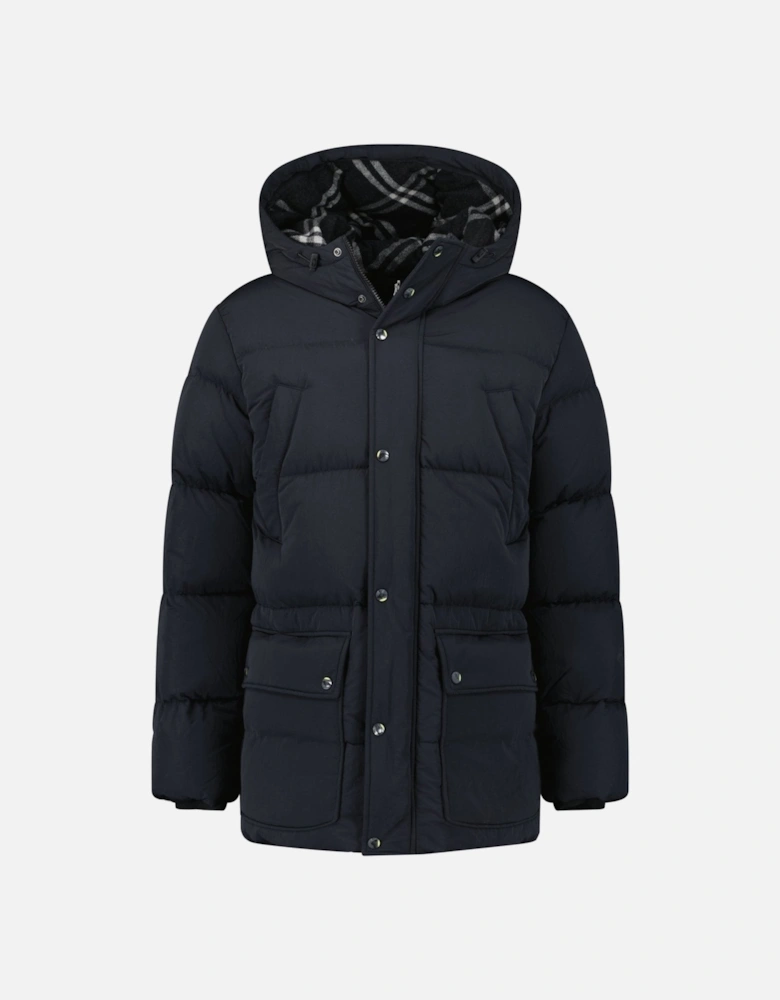 Technical Nylon Puffer Coat in Black